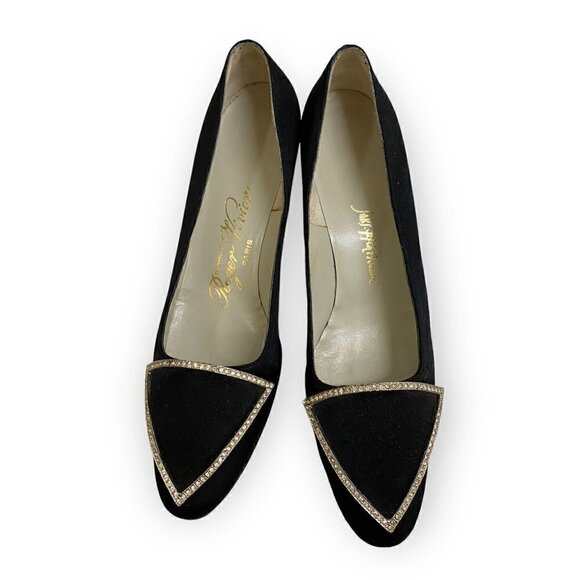 VIntage Roger Vivier black satin pumps with emberlishment, size 7 1/2 AA, in ori - Picture 11 of 16